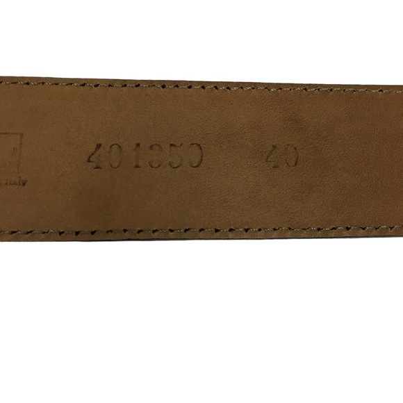 MOSCHINO Vintage Heart Buckle Belt All Genuine Leather Navy Gold Size 40 *FLAW* - Picture 7 of 16